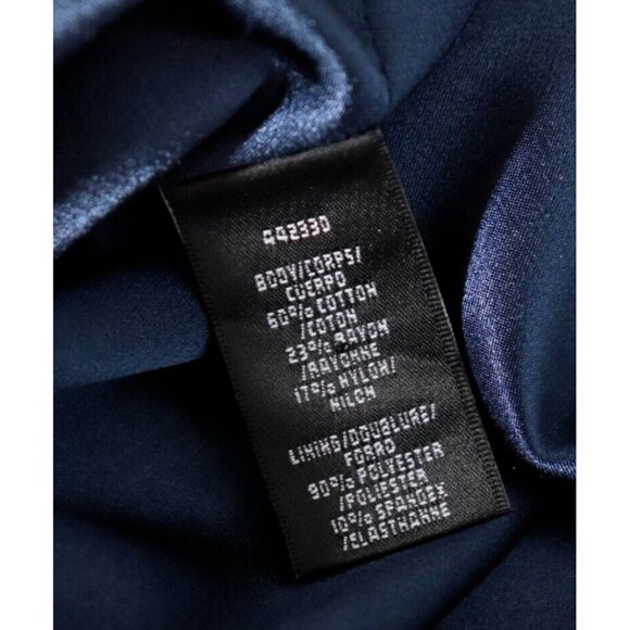 Monique Lhuillier ML Women Size US6 Small Navy Blue Short Knee Length Lace Dress - Picture 7 of 10